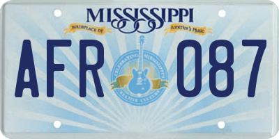 MS license plate AFR087