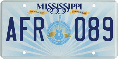 MS license plate AFR089