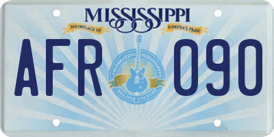 MS license plate AFR090