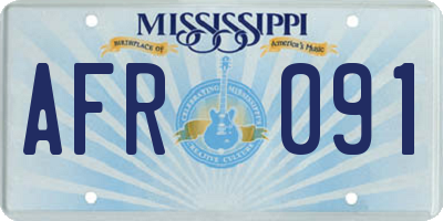 MS license plate AFR091
