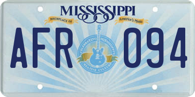 MS license plate AFR094