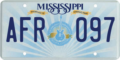 MS license plate AFR097