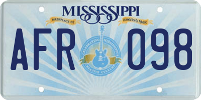 MS license plate AFR098