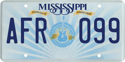 MS license plate AFR099