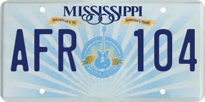 MS license plate AFR104