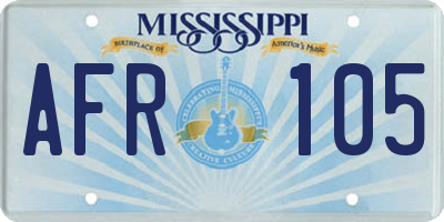 MS license plate AFR105
