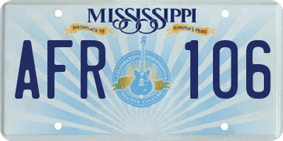 MS license plate AFR106
