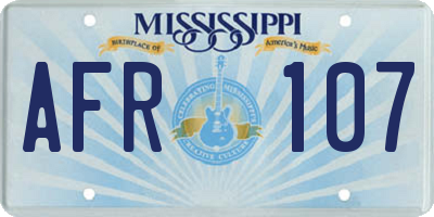 MS license plate AFR107