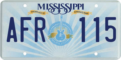 MS license plate AFR115
