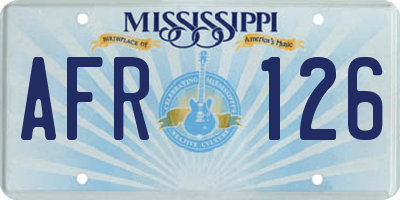 MS license plate AFR126