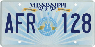 MS license plate AFR128