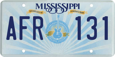 MS license plate AFR131