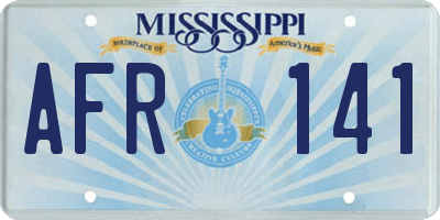 MS license plate AFR141