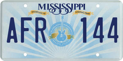 MS license plate AFR144