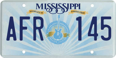 MS license plate AFR145