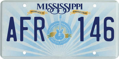 MS license plate AFR146