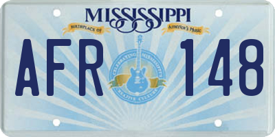 MS license plate AFR148