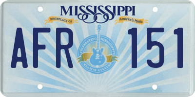 MS license plate AFR151