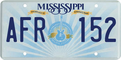 MS license plate AFR152