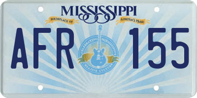 MS license plate AFR155