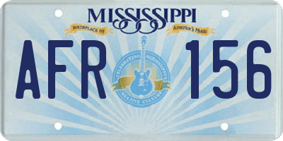 MS license plate AFR156