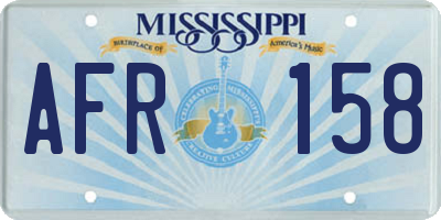 MS license plate AFR158