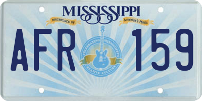 MS license plate AFR159