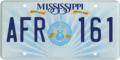 MS license plate AFR161