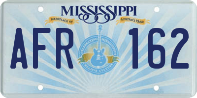 MS license plate AFR162