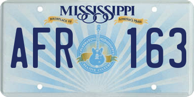 MS license plate AFR163