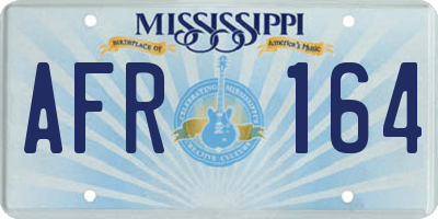 MS license plate AFR164