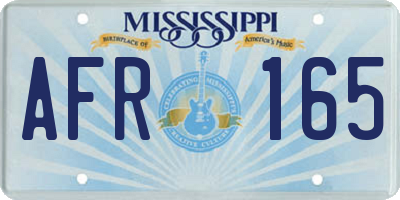 MS license plate AFR165