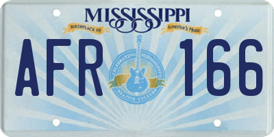 MS license plate AFR166