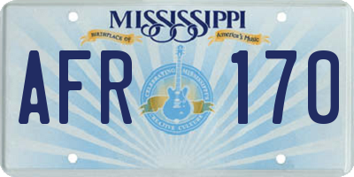 MS license plate AFR170