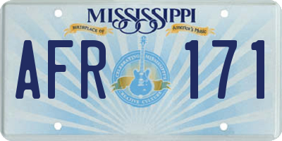MS license plate AFR171
