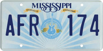 MS license plate AFR174