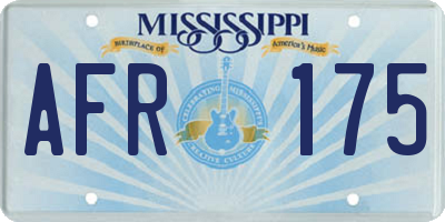 MS license plate AFR175