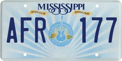 MS license plate AFR177