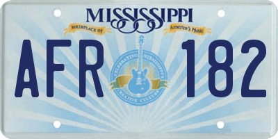 MS license plate AFR182