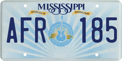 MS license plate AFR185
