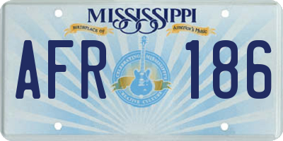 MS license plate AFR186