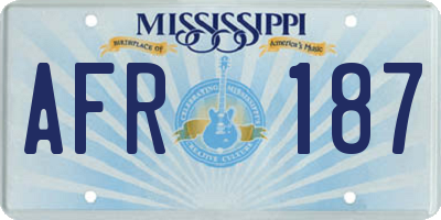 MS license plate AFR187