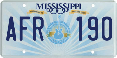 MS license plate AFR190