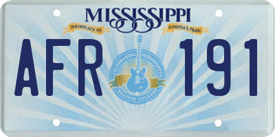 MS license plate AFR191