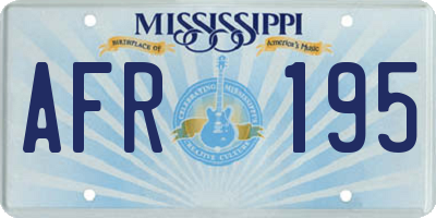 MS license plate AFR195