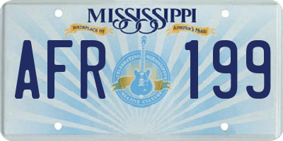 MS license plate AFR199