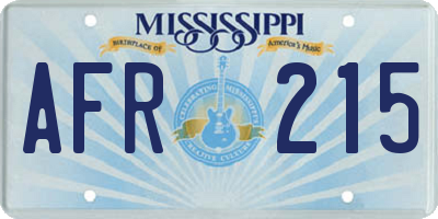 MS license plate AFR215