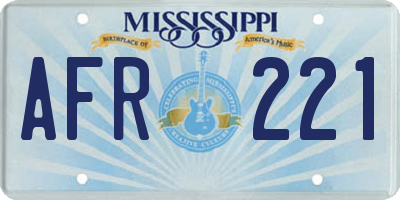 MS license plate AFR221