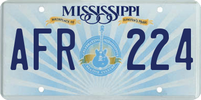 MS license plate AFR224
