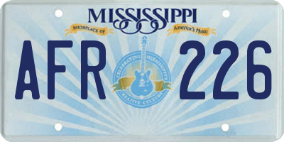 MS license plate AFR226